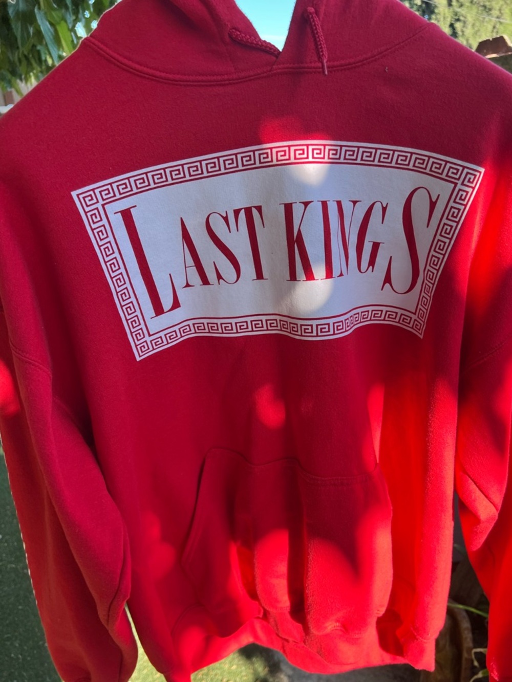 Last Kings Gildan Red Crewneck Hoodie with White/Red LK Logo